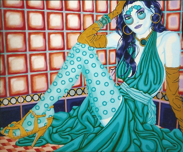 Woman With Tiles